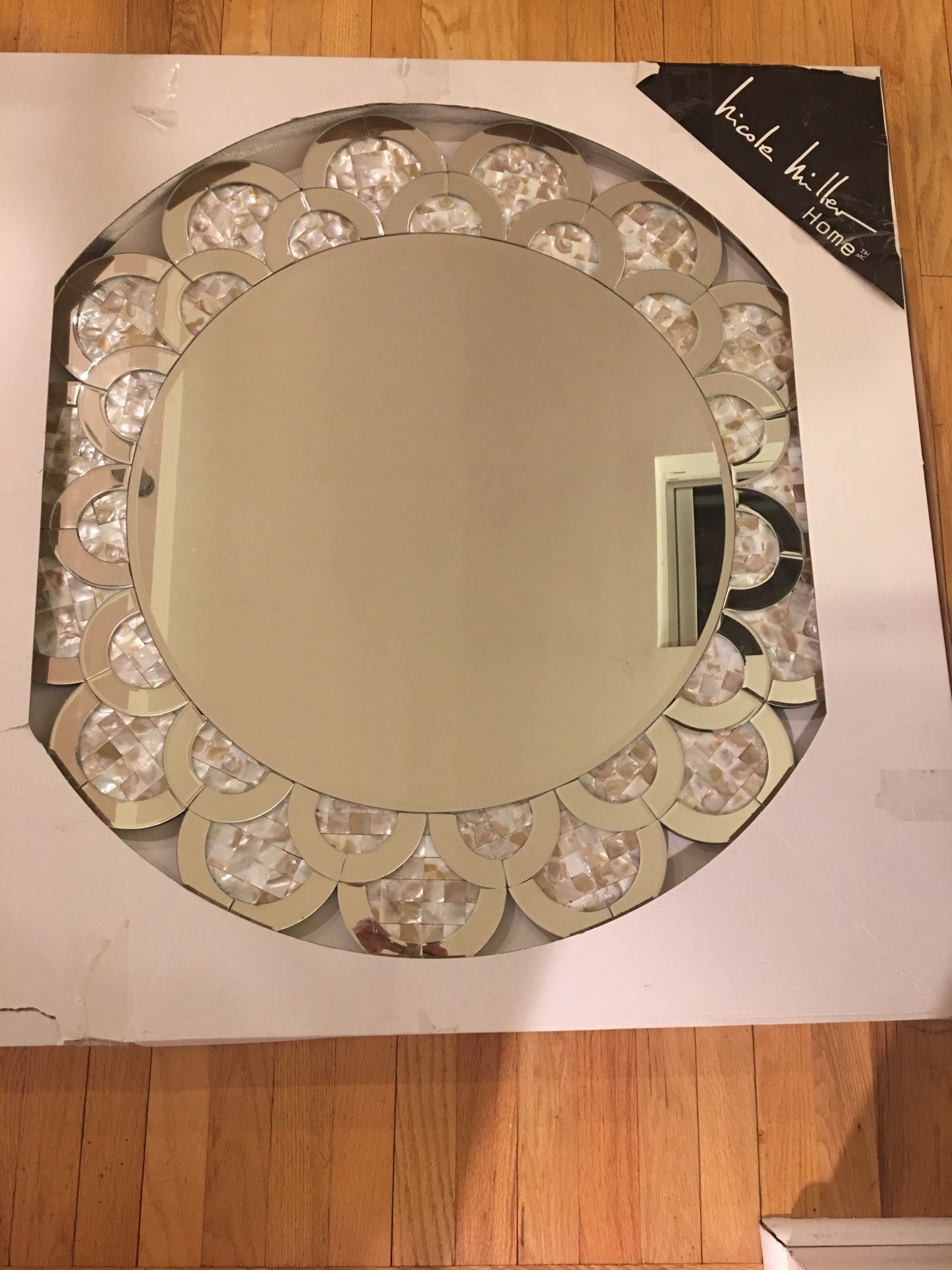 New!!! Nicole Miller Home Mother of pearl mirror.