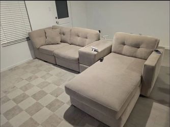 Beige sectional sofa