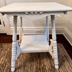 White Antique table, solid wood 