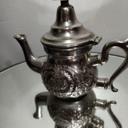 VINTAGE MARQUE DEPOSE SILVER THEIERES KOUBLA TEAPOT 8"×6" - B01