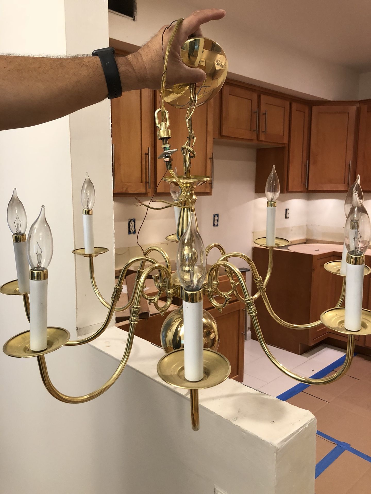 Chandelier brass