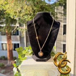 Gold Espiga Chain W/Pendant