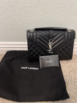 Saint Laurent Black Chevron Quilted Shoulder Bag