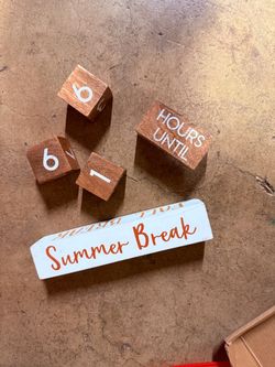 Wooden School Break Countdown Block Set