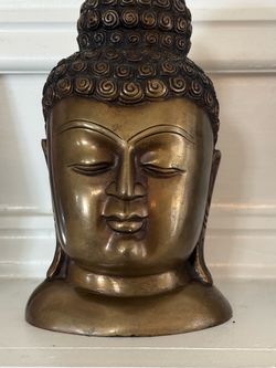 Bronze Buddha Head Sculpture