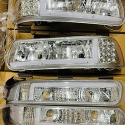 99-02 Chevy Silverado | 00-06 Chevy Tahoe/Suburban LED Headlights Faros Calaveras Micas Luces 