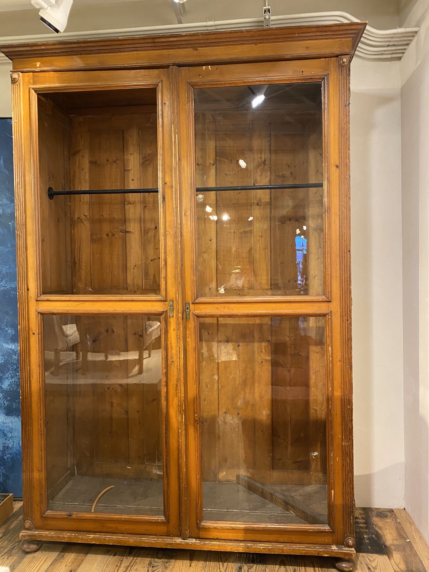 Antique wood & glass cabinet