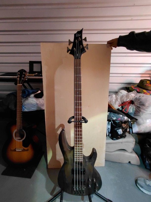 ESP LTD B-204 Spalted Maple 4-String Bass Guitar – Like New