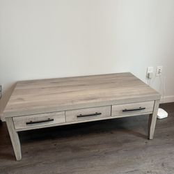 Modern TV Stand, Grey Natural Wood Finish