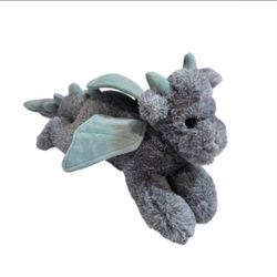 FAO Schwarz Adopt A Pet Enchanted Dragon Gray Blue Plush Stuffed Animal 18" Grey