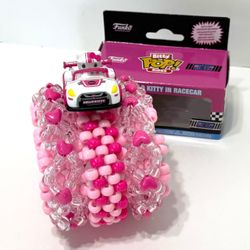 Funko Bitty Pop Hello Kitty Themed Kandi Rotating Cuff Bracelet Rave Festival Handcrafted