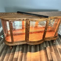 Wood Vintage Cabinet With Light Inside 