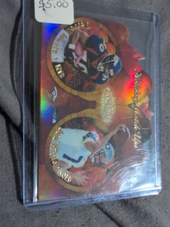 Terrell Davis and Jon kitna football card