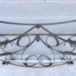 Elegant Glass Top Console Side Table