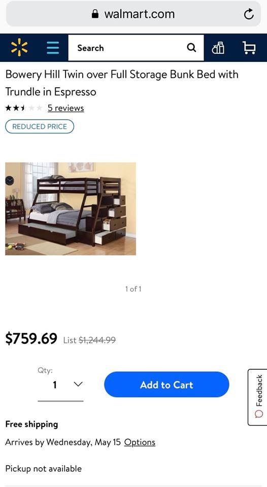 Bowery Hill Twin Over Full Bunk Bed With Trundle And Bowery Hill Twin Over Full Bunk Bed With Trundle And Mattress