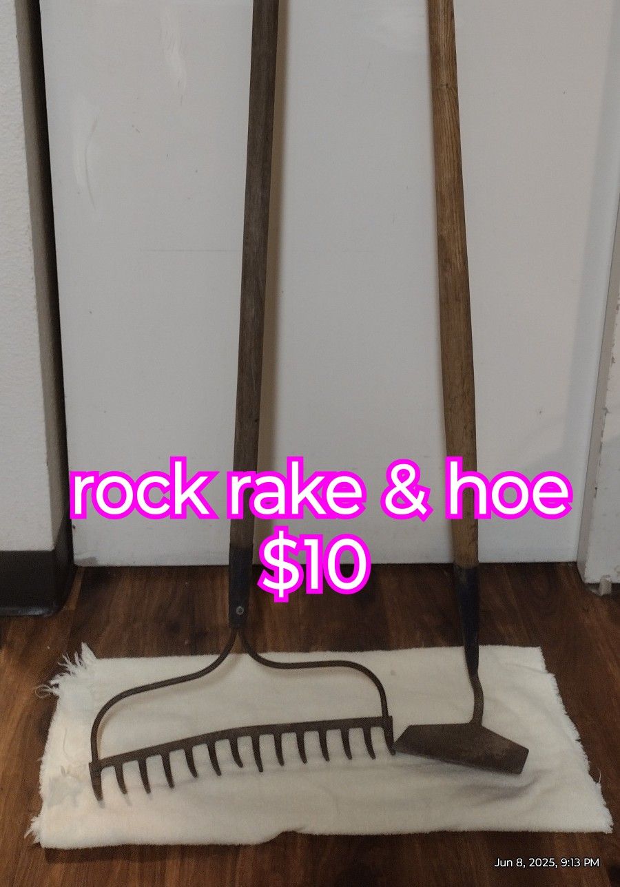 Rock Rake  & Hoe In Great Condition