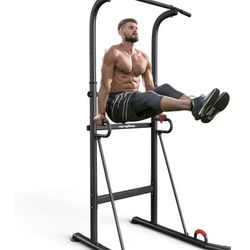 Power Tower Height Adjustable Pull Up Bar & Dip Station Pull Up Station Fitness Strength Training Exercise Equipment for Home Gym 330LBS