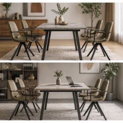 Brand New Dining Table And 4 Leather Chairs 