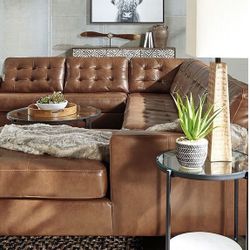 Brown Leather Couch Sectional | Living Room ☄️ Brand New 👍 Fast Delivery 🚚 
