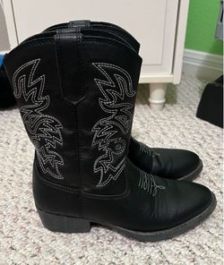 Black Cowboy Boots - Size 13 Kids