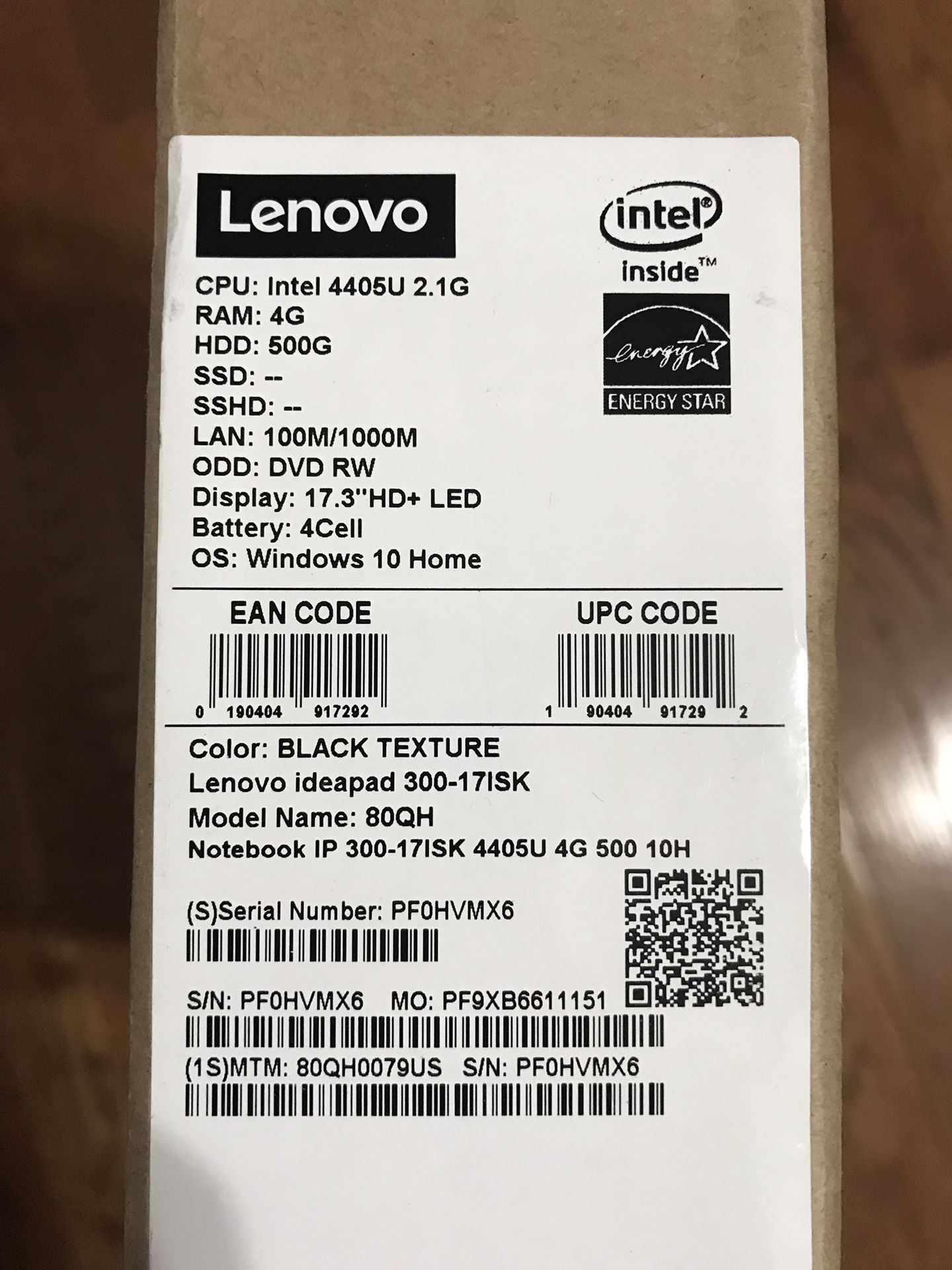 LENOVO Intel 4405U 2.1G