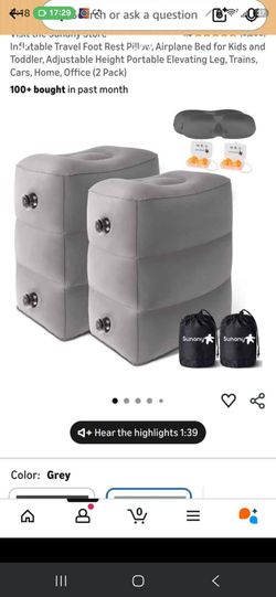 Kid Travel Hack! Inflatable Foot Rest Pillow (2 Pack)