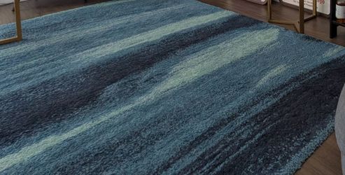 Blue-banded High Pile Rug