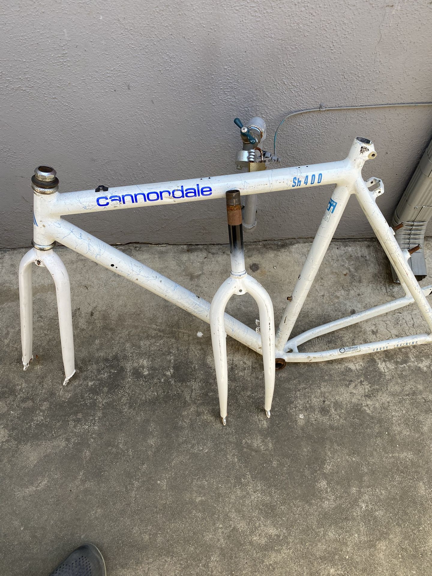 Vintage Cannondale SH 400 Aluminum Bike Frame And Fork (see Pics For Condition)