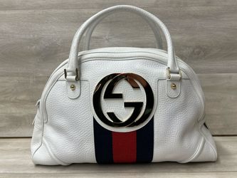 Gucci GG Web XL Blondie Leather Boston Handbag - Authentic (PO1019054)