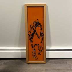 Orange and black Horse painting