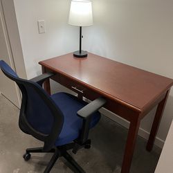 Bankers Desk With Lamp & Office Chair - 3 Pieces