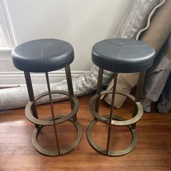 Pair Of Crate And Barrel Stools