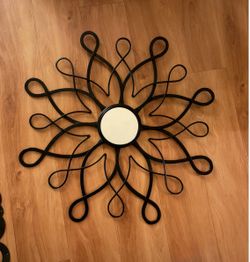 Metal wall mirror, decor