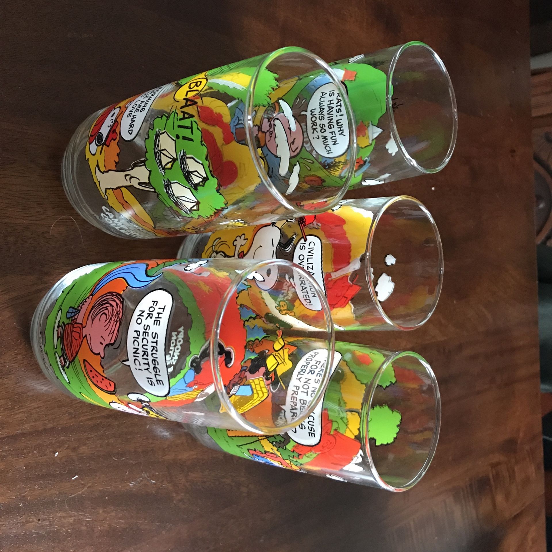 Camp Snoopy Glass Collection. Set Of 5 Different Glasses