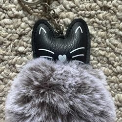 Fuzzy Cat Key Chain Fob NEW 3.5”