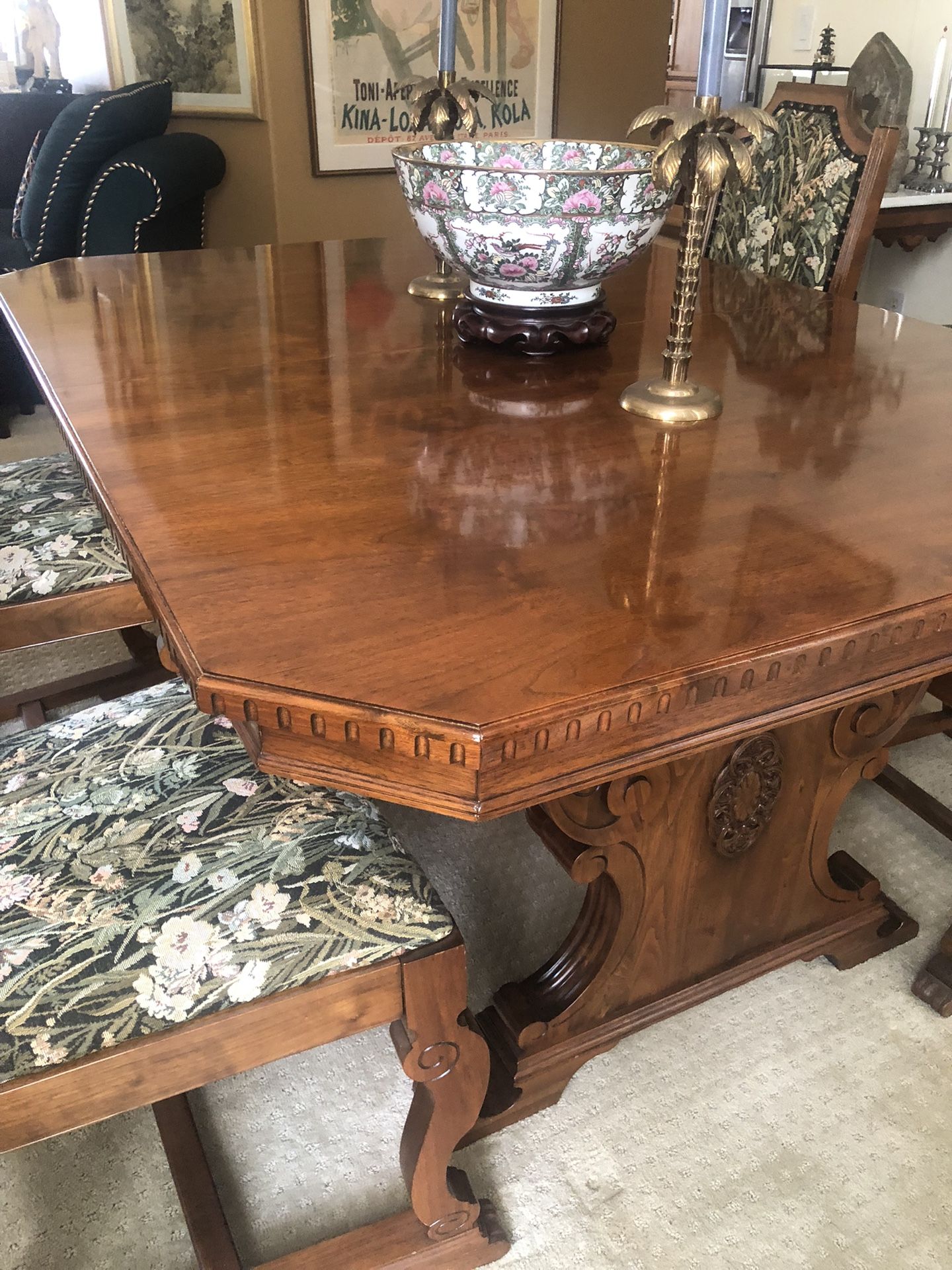 Antique Black walnut Dining Table From Germany