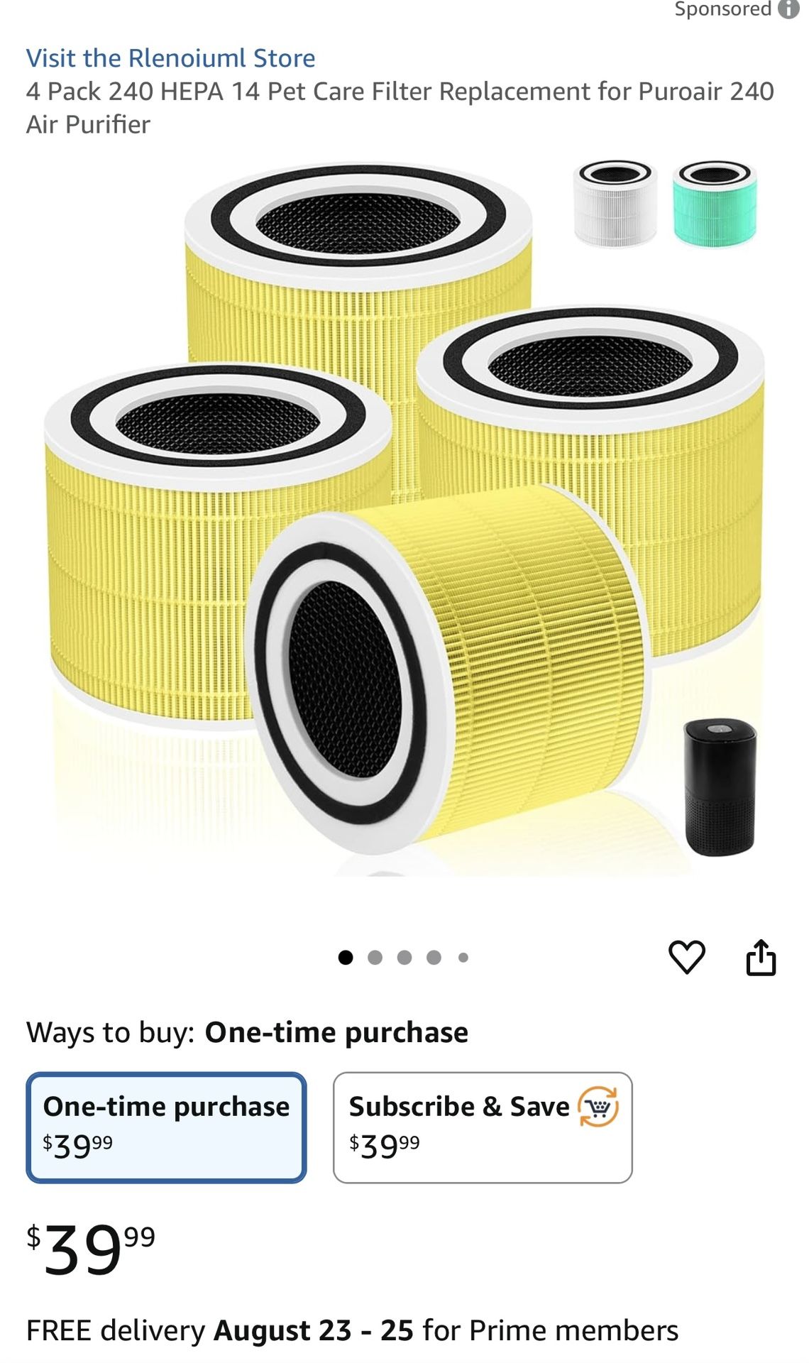 Brand New 4 Pack 240 Hepa 14 Air Filter Replacement