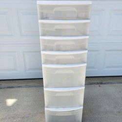 Good Condition Sterilite White 7 Drawer Cart