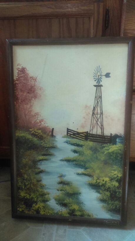 Vintage 70s Wall Picture Painting Heater