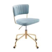 Teal Blue And Gold Desk Chair 