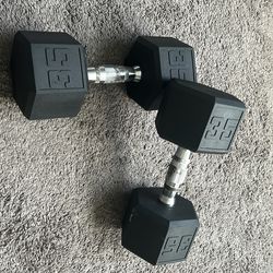 2 /35 pounder rubber dumbbells 40$