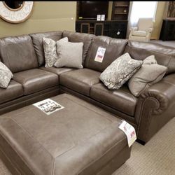 Roleson Quarry Leather Sectional 2 Piece | Ashley 