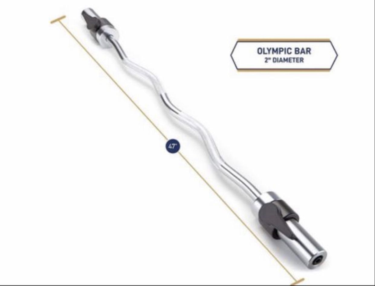 Olympic curl bar with collars