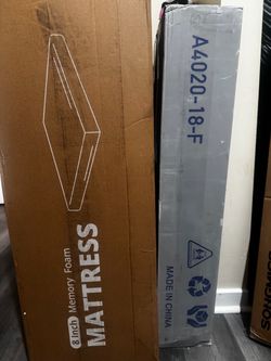 Queen, memory bed, frame, and mattress