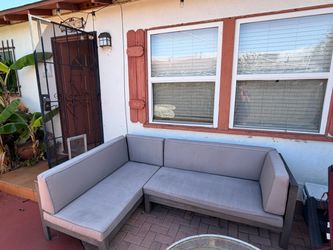 Gray Outdoor L-Shaped Patio Sectional