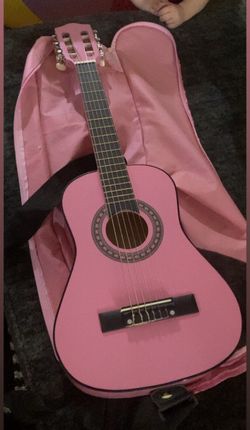 Pink Acoustic Guitar with Bag