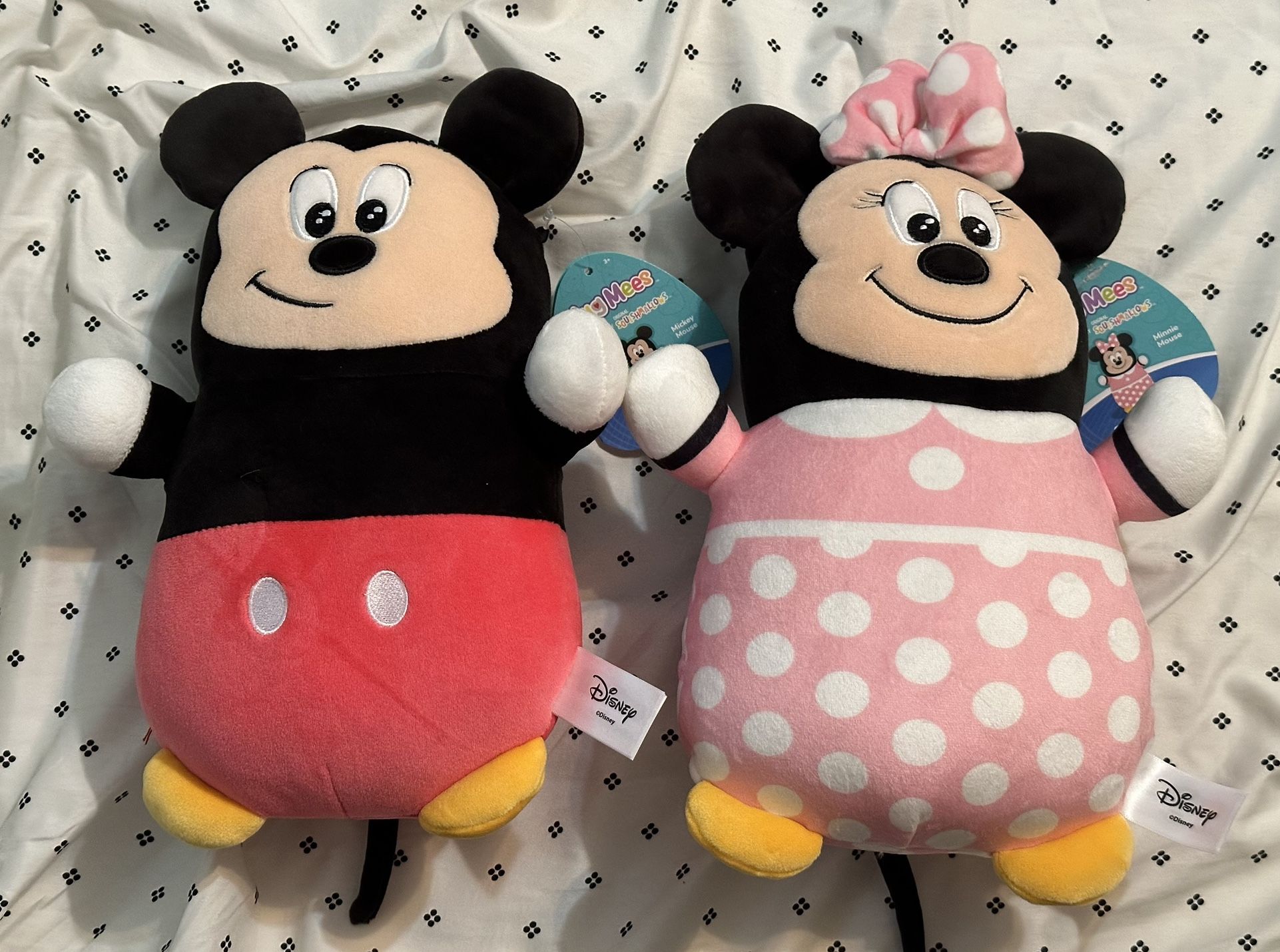 New Squishmallows 10" Disney Hugmees Mickey Minnie Mouse