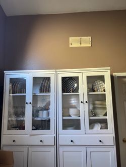 High cabinet with glass door (ikea) x2
