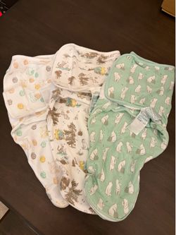 0-3M changing swaddles & microfiber burp rags bundle