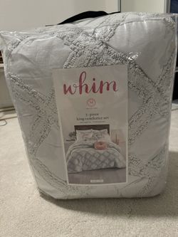 New King Comforter Light Blue Whim From Macys 100% Cotton Retails $300
